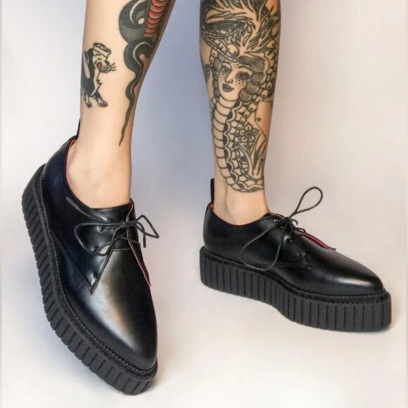 Lamoda Shoes - LAMODA “Don’t Matter” Platform Oxford Leather Creepers Pointed Toe